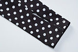 Hot Girl Polka Dot Cardigan Hoodie Low-Rise Color-Contrast Pants Set BLG-20221