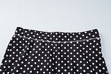 Hot Girl Polka Dot Cardigan Hoodie Low-Rise Color-Contrast Pants Set BLG-20221