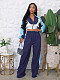Long-sleeved High Neck Short Jacket Wide-leg Pants Sportswear Set HMI-3087