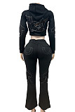 Casual Silhouette Embroidered Sports Sweatshirt Fashion Set (Vest not included) FC-1400