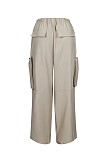 New Streetwear Casual Multi-pockets Zipper Split Loose Straight Leg Cargo Pants XINH-80250