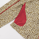 Contrast Color Leopard Print Zipper Cardigan Long Sleeve Drawstring Three-quarter Set XYWL-225