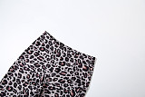 Fashionable Hooded Leopard Print Long-sleeved Sports Slim Trousers Two-piece Set DLS-82117