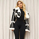 Vintage Leather Patchwork Casual Loose Lapel Long-sleeved Jacket ZJQD-75271