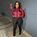 Casual Zipped Micro-flare Two-piece Pant Suit YNS-8006