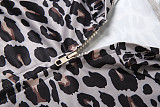 Fashionable Hooded Leopard Print Long-sleeved Sports Slim Trousers Two-piece Set DLS-82117