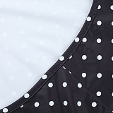 Sexy Round Neck Polka Dot Backless Long Sleeve Fishtail Maxi Dress SUM-25398