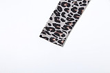 Fashionable Hooded Leopard Print Long-sleeved Sports Slim Trousers Two-piece Set DLS-82117