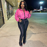 Casual Zipped Micro-flare Two-piece Pant Suit YNS-8006
