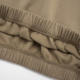 Autumn and Winter Pullover Round Neck Cut-off Sleeves Hollow Sweatshirt Cross Hip Skirt Suit XYWL-25ST332