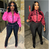 Casual Zipped Micro-flare Two-piece Pant Suit YNS-8006
