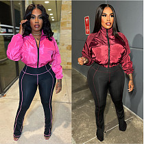 Casual Zipped Micro-flare Two-piece Pant Suit YNS-8006