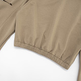 Autumn and Winter Pullover Round Neck Cut-off Sleeves Hollow Sweatshirt Cross Hip Skirt Suit XYWL-25ST332