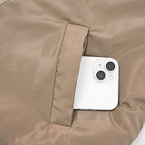 Autumn and Winter Stand-up Collar Zipper Pocket Waist Elastic Cord Solid Color Cotton Jacket XYWL-25TP285