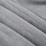 Casual Raw-Edge Zippered Cardigan Long-Sleeved Sweatshirt Jacket Elastic Sweatpants Set MRA-38407