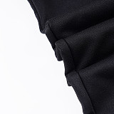 Furry Long-sleeved Zippered Sweatshirt Jacket and Rhinestone Sweatpants Two-piece Set MRA-37916