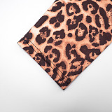 Leopard Print High-rise Pleated Skinny Stretch Casual Trousers XYWL-25TP326