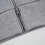 Casual Raw-Edge Zippered Cardigan Long-Sleeved Sweatshirt Jacket Elastic Sweatpants Set MRA-38407