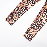 Leopard Print High-rise Pleated Skinny Stretch Casual Trousers XYWL-25TP326