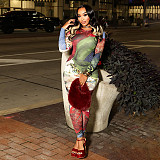 New 3D Digital Printing Personality Street Tight Long-sleeved Jumpsuit ZJQD-84127