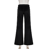 Casual Pants Silver Fox Velvet Sequined Five-Pointed Star Low-Rise Slightly Flared Lazy Style Pants MRA-44285