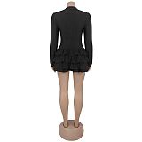 Fashionable and Fresh Lace-up Ruffle Dress BY-7549