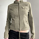 Retro Motorcycle Style Small Pocket Split Zipper Cardigan Work Jacket  MRA-19605