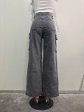 Fashionable Street Style Casual Denim Overalls With Diamond Pockets ORY-5276