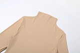 Fashionable Patchwork Solid Color Long-sleeved Slim-fit Trousers SuitZJQD-83268