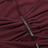 Sexy Long-sleeved Hollow Hot Girl Hip-wrapped Maxi Dress SUM-25326