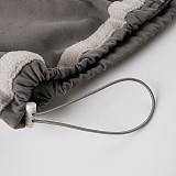 Stand Collar Drawstring Zipper Cropped Long-sleeved Cardigan Fleece Jacket MRA-24109
