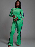 Fashionable and Casual Solid Color Pull Tie Two-piece Set YD-8840