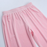 Casual Zipper Long-Sleeved Hooded Sweatshirt High-Waisted Straight-Leg Pants Set SUM-25251