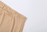 Fashionable Patchwork Solid Color Long-sleeved Slim-fit Trousers SuitZJQD-83268