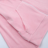 Casual Zipper Long-Sleeved Hooded Sweatshirt High-Waisted Straight-Leg Pants Set SUM-25251
