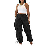 Casual Patchwork Lace Loose Wide-leg Trousers AIL-336