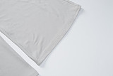 Fashionable Midriff-baring Long-sleeved Top With Waist-cinching Solid Color Wide-leg Pants Suit BLG-20181