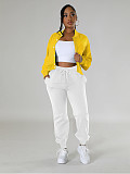 Fashionable Baseball Jacket Patchwork Single-breasted Two-piece Suit FN-6007