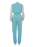 Fashionable Baseball Jacket Patchwork Single-breasted Two-piece Suit FN-6007