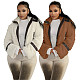 Casual Winter New Style Fur Collar Stitched Leather Women's Jacket YUNM-58015