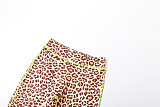 Fashionable Street Leopard Print Long-sleeved Slim-fitting Midriff-baring Pants Suit ZJQD-83878