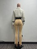 Casual Winter New Style Fur Collar Stitched Leather Women's Jacket YUNM-58015