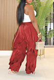 Casual Patchwork Lace Loose Wide-leg Trousers AIL-336