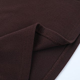 Fashionable Off-shoulder Long-sleeved top and High-waisted Straight-leg Trousers Suit