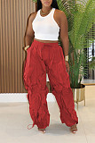 Casual Patchwork Lace Loose Wide-leg Trousers AIL-336