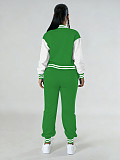 Fashionable Baseball Jacket Patchwork Single-breasted Two-piece Suit FN-6007