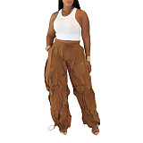 Casual Patchwork Lace Loose Wide-leg Trousers AIL-336