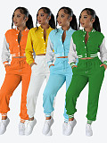 Fashionable Baseball Jacket Patchwork Single-breasted Two-piece Suit FN-6007