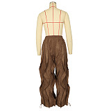 Casual Patchwork Lace Loose Wide-leg Trousers AIL-336