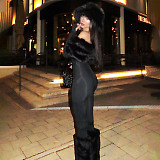 Stylish and Elegant Fur Collar One-shoulder Bodysuit ZJQD-83893